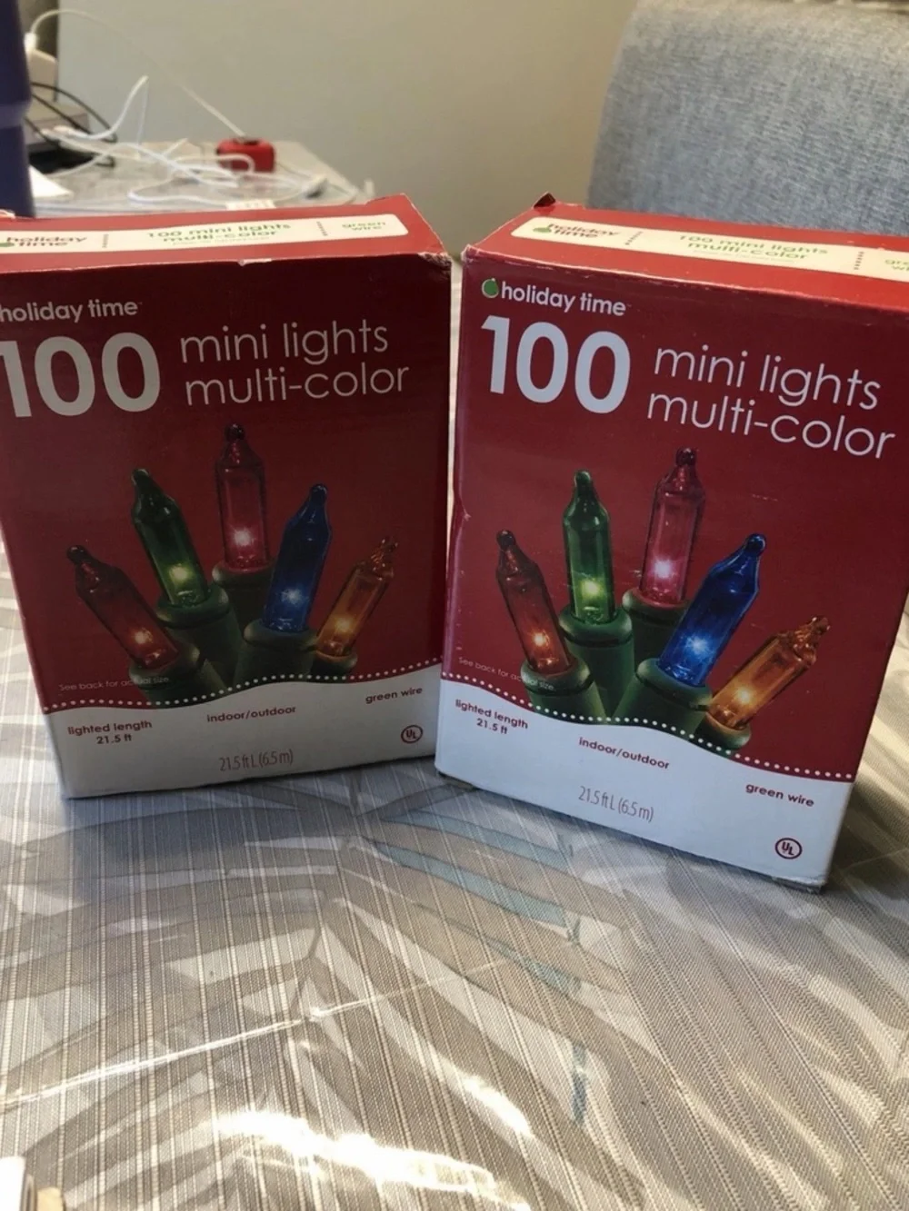 Lot Of 2 Holiday Time Mini Lights , Multi color String Light Set - NEW